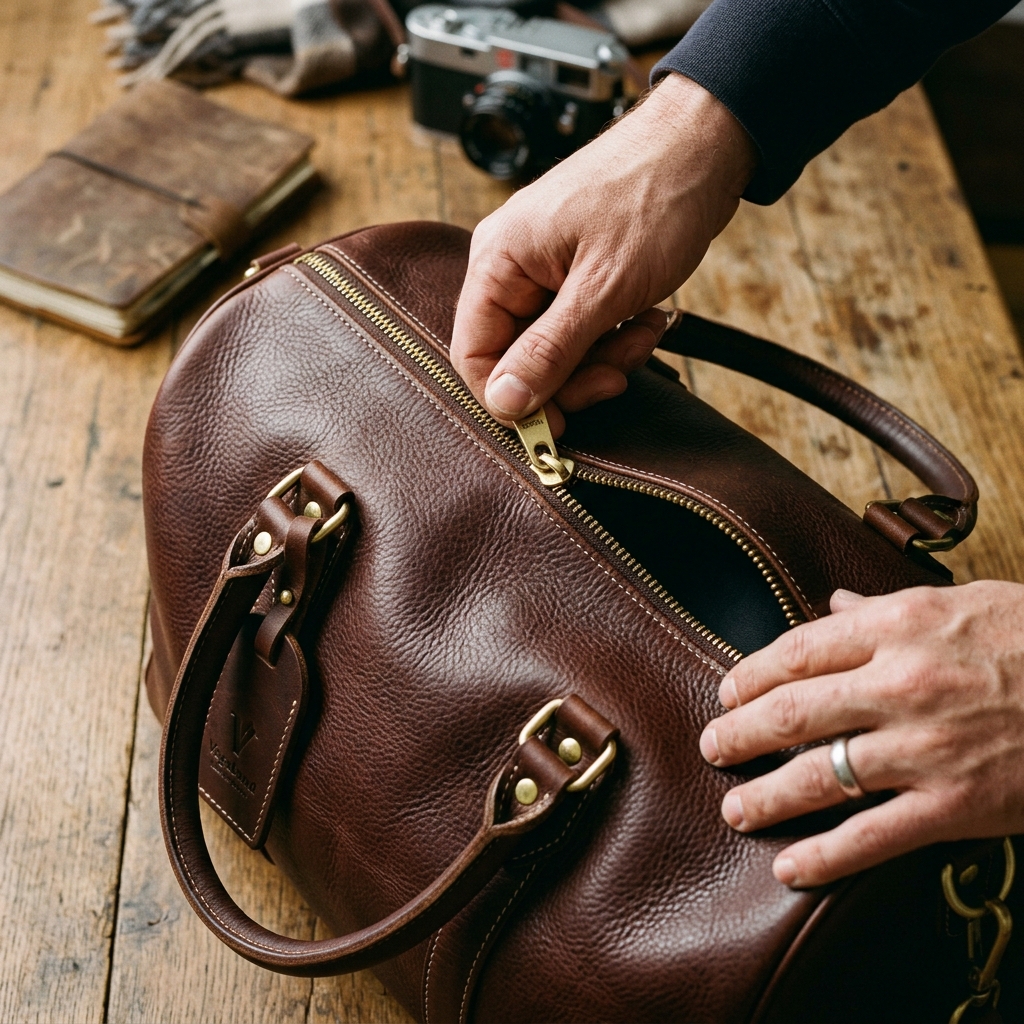 Wanderloom handcrafted leather travel bag