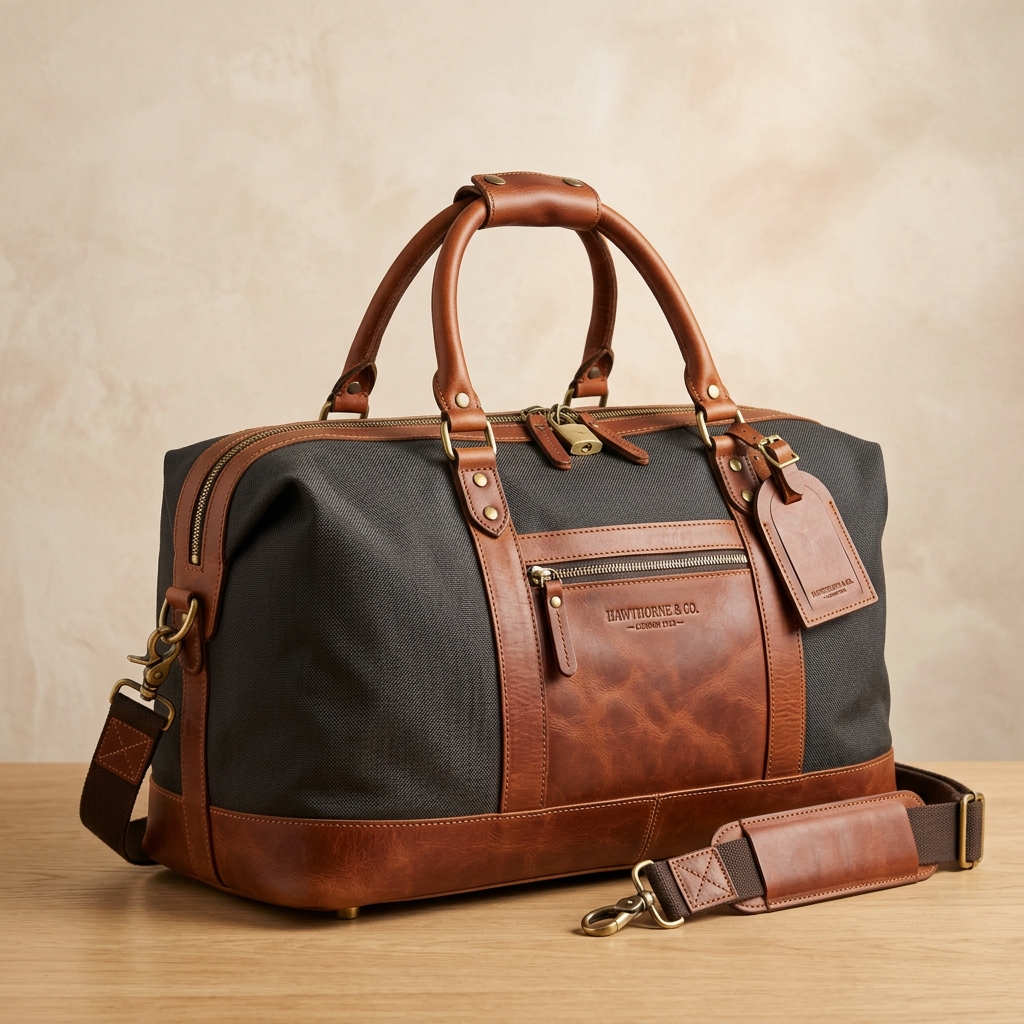 Leather & Ballistic Weekender Duffle - image 1